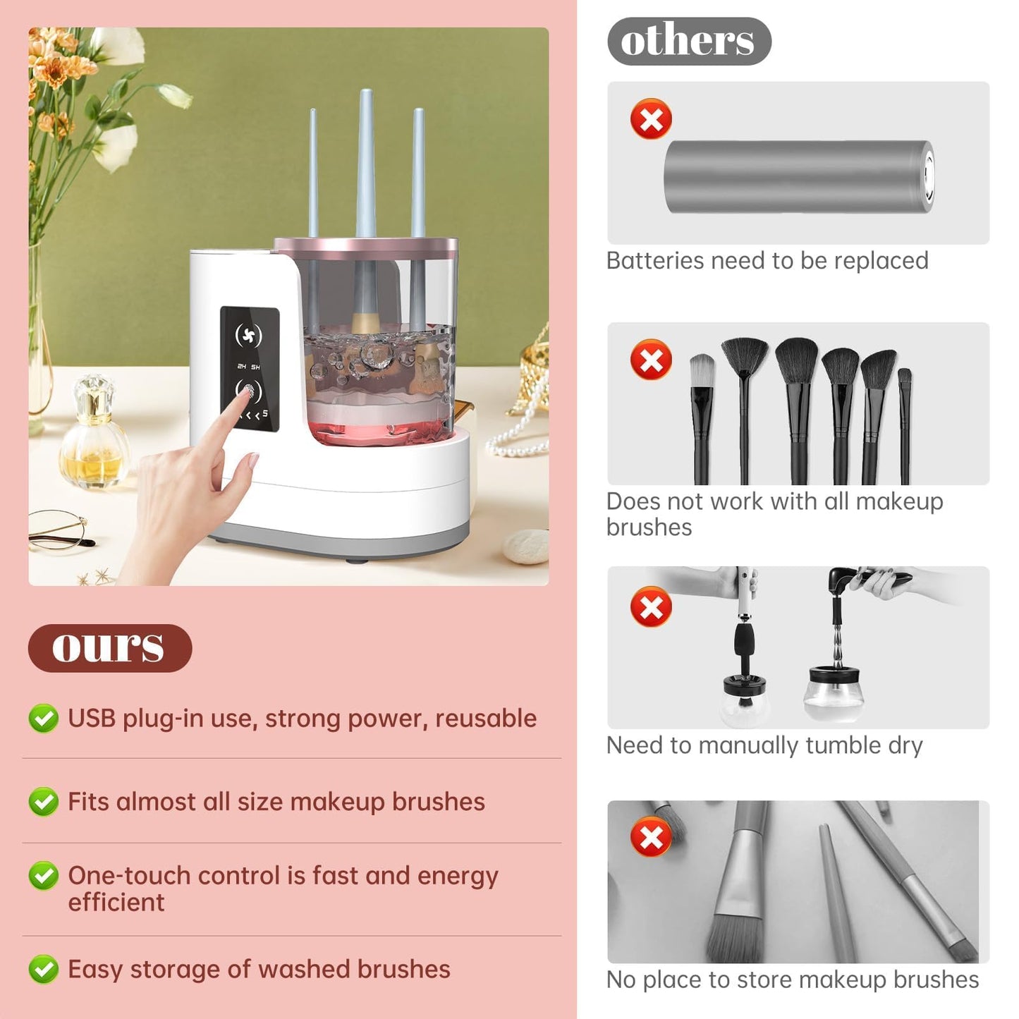 3 IN 1 Electric Makeup Brush Cleaner Machine